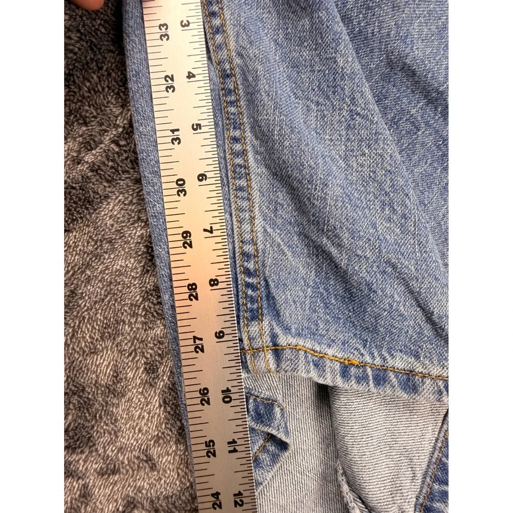 Levis 505 Regular Fit Denim Shorts Mens 36 Blue Vintage Y2K Mid Wash Jean Shorts